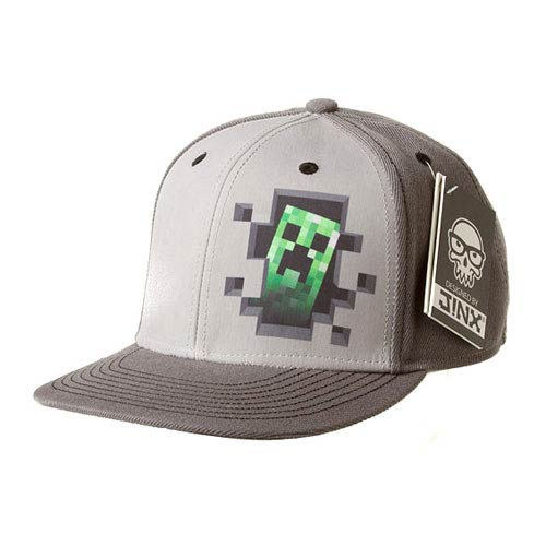 Minecraft Creeper Inside Premium Gray Snap-Back Hat