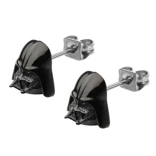 Star Wars Darth Vader 3-D Black Stud Earrings