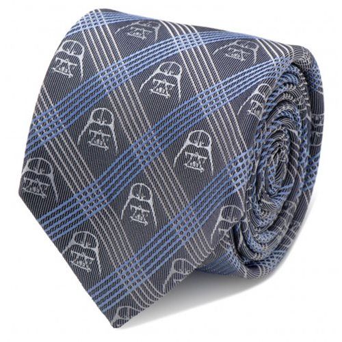 Star Wars Darth Vader Blue Plaid Italian Silk Tie