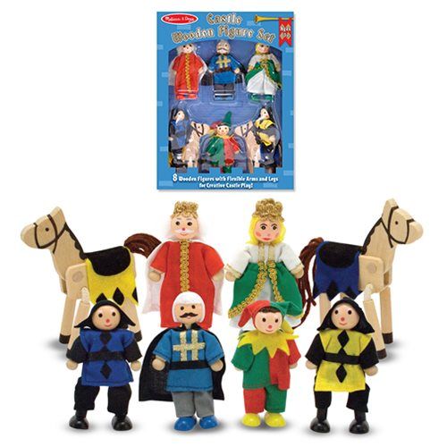 melissa & doug castle wooden figure set