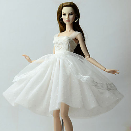 barbie doll white dress