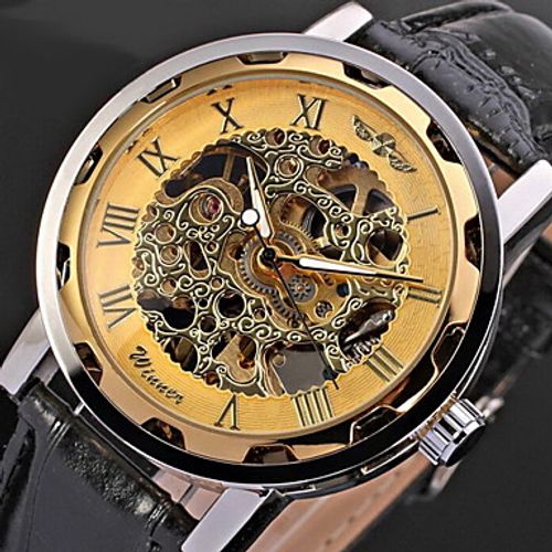 winner men's skeleton watch