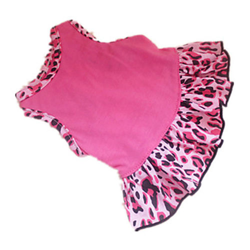 Dog Dress Dog Clothes Heart Animal Rose Pink Cotton Costume For Pets #03262277