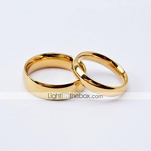 Buy Couple Band Gold Ring Set His & Her Eternity Wedding Band for Husband  Wife, Promise Ring, Gift for Boyfriend Girlfriend, Simple Gold Ring Online  in India - Etsy