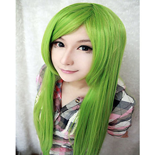 light green cosplay wig