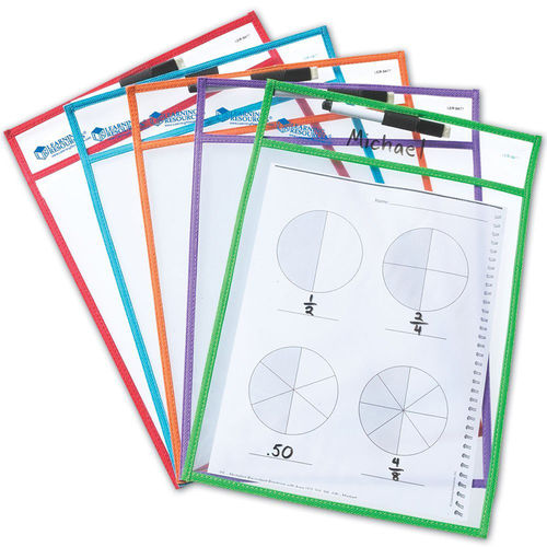 Learning Resources Write & Wipe Pockets (Set of 5)