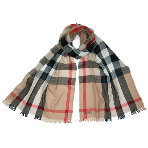 Burberry Check Merino Wool and Cashmere Blend f - Camel - Apparel - Fashion & Apparel