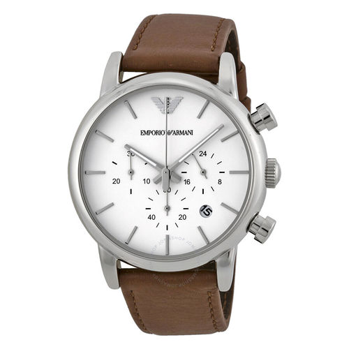 Emporio Armani Chronograph Brown Leather Watch AR11486I