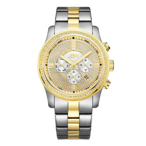 JBW Men's J6347C ''Titus'' 0.12 ctw Dual Time Zone Two-Tone Gold Diamond  Watch – JBW Development