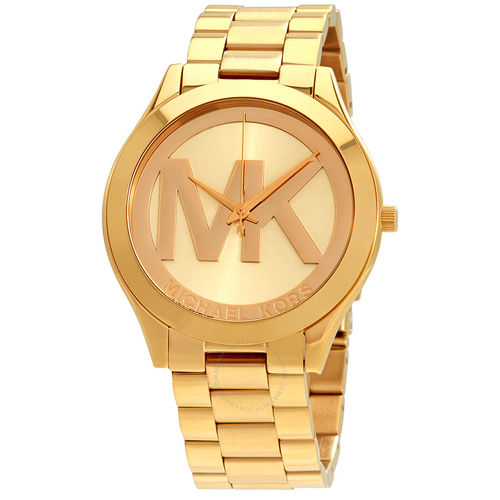 Michael Kors Slim Runway Gold Dial Ladies Watch MK3739 - Slim Runway - Michael Kors - Watches