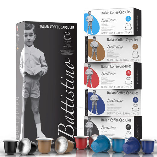 Battistino Italian Premium Coffee Nespresso Compatible Pods for Nespresso OriginalLine - 100 Pod Variety Pack