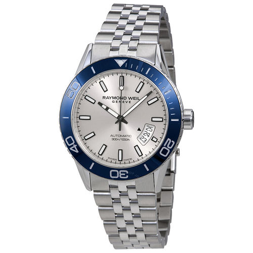 RAYMOND WEIL GENEVE 9975 STANLESS STEEL LARGE SQUARE WATCH & BOX AMAZI –  milanojewelersny.com