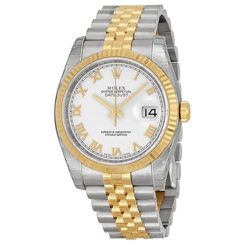 Buy Rolex Oyster Perpetual Datejust 36 White Dial Stainless Steel and 18K  Yellow Gold Jubilee Bracelet Automatic Men's Watch 116233WRJ - Datejust -  Rolex - Watches Online at desertcartKUWAIT