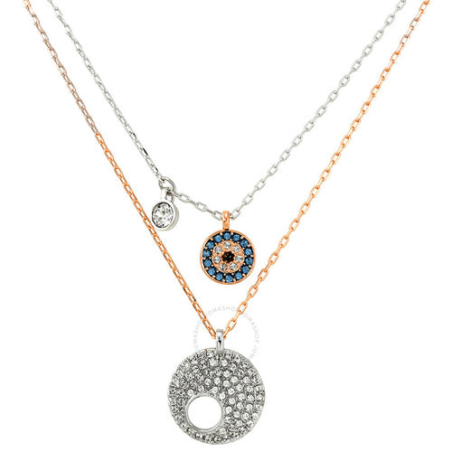 Swarovski Crystal DUO EVIL EYE Pendant Necklace 17” | eBay
