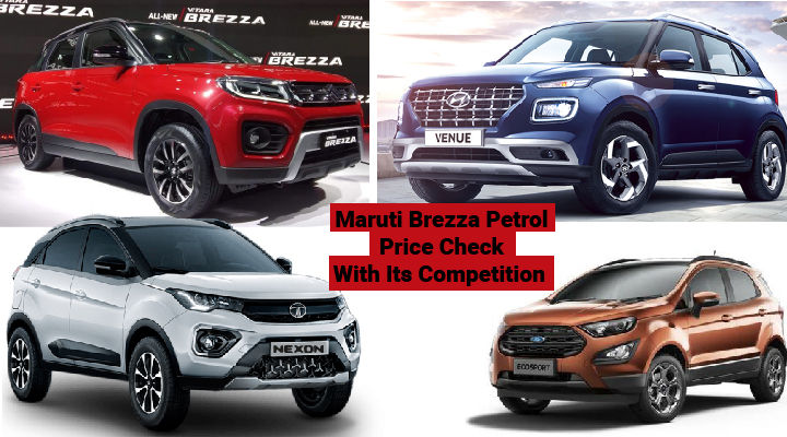 Maruti Brezza Petrol vs Hyundai Venue vs Tata Nexon vs Ford Ecosport Price Image