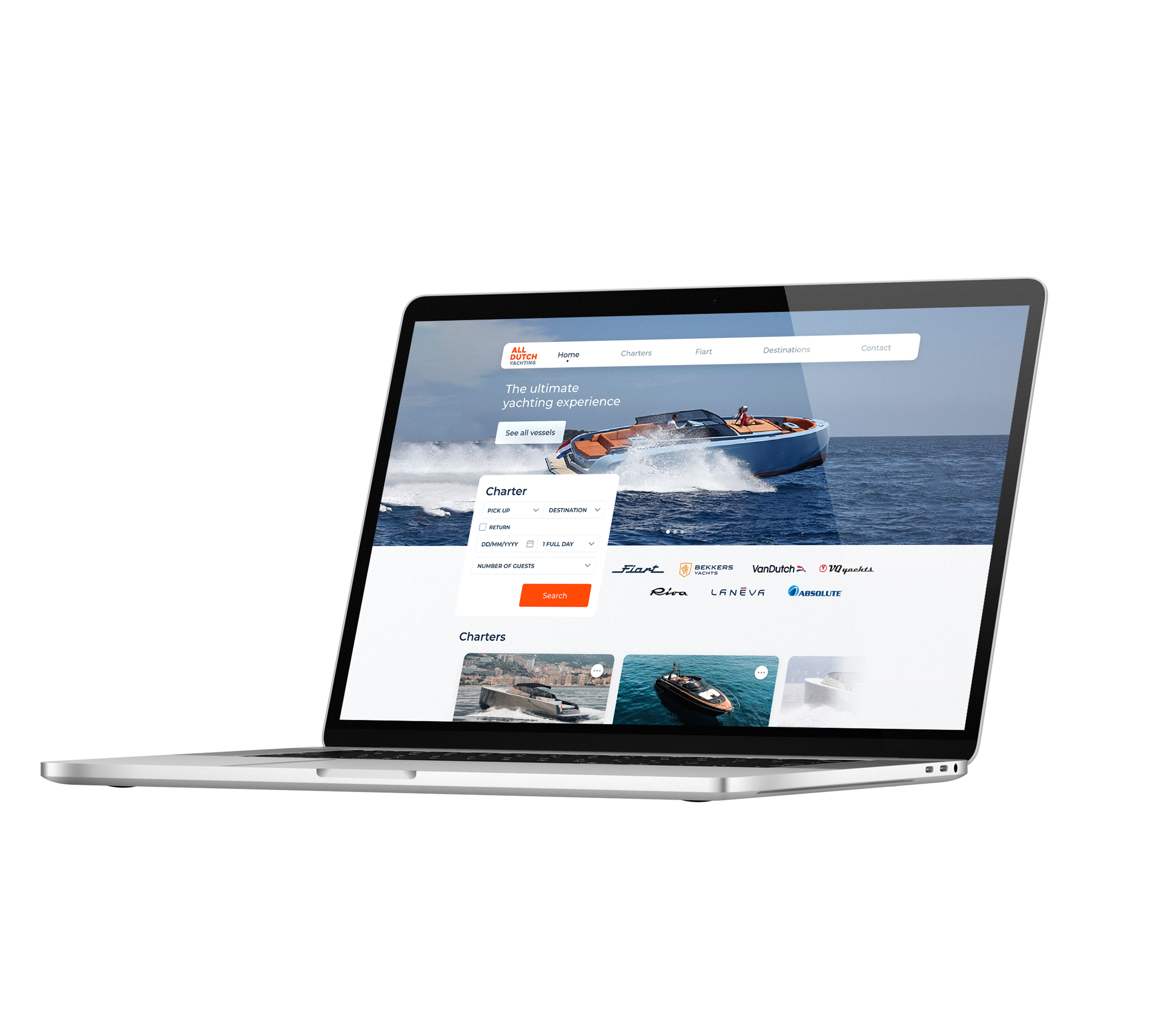 Yacht charter web design AllDutch Yachting