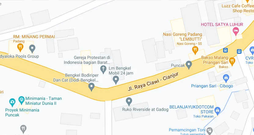 Pertigaan Jl. Raya Ciawi - Cianjur