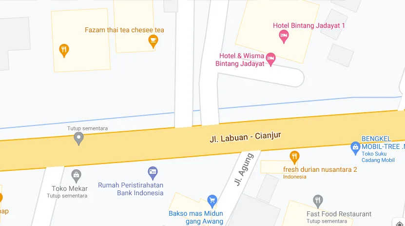 Pertigaan Jl. Labuan - Cianjur