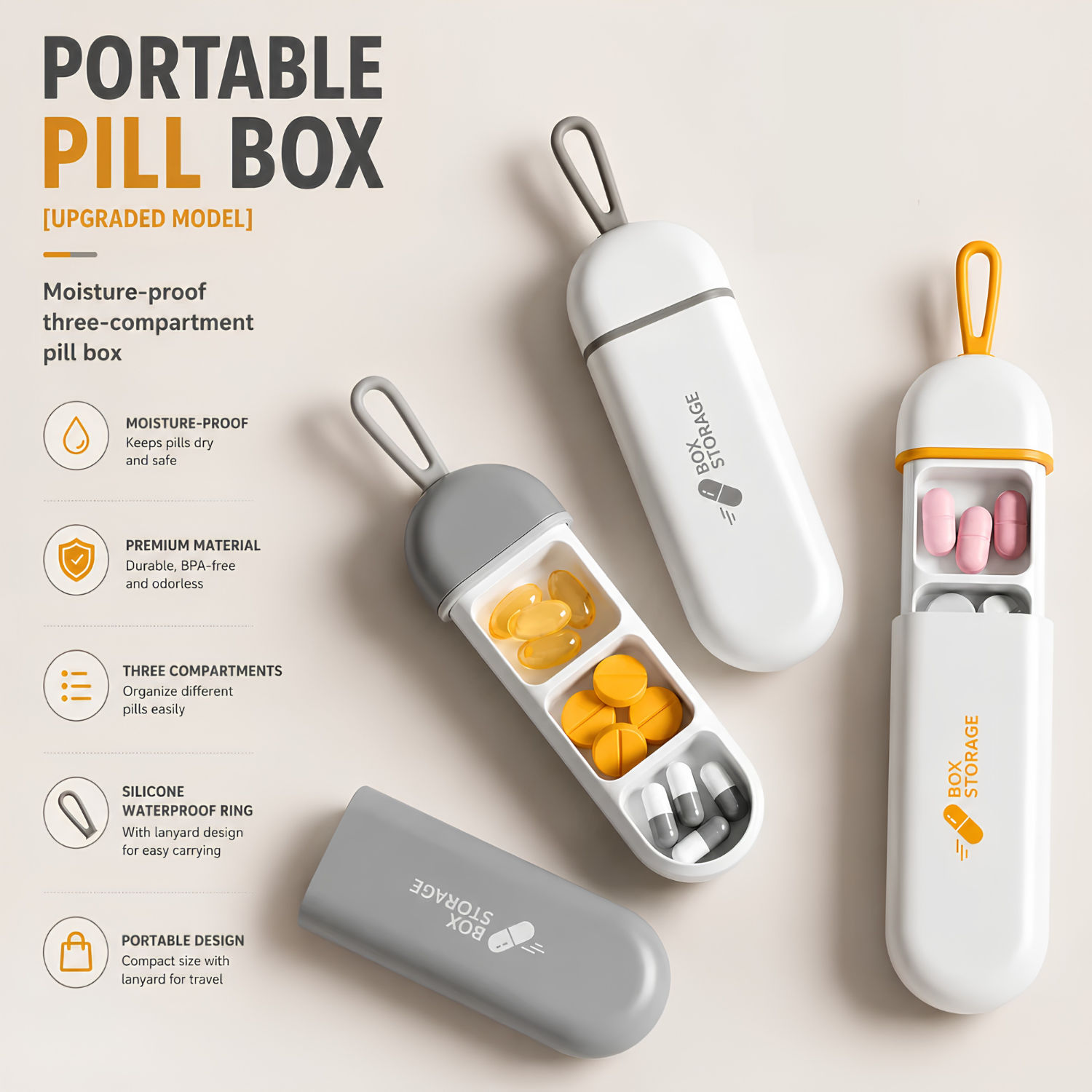 Portable Waterproof Pill Box