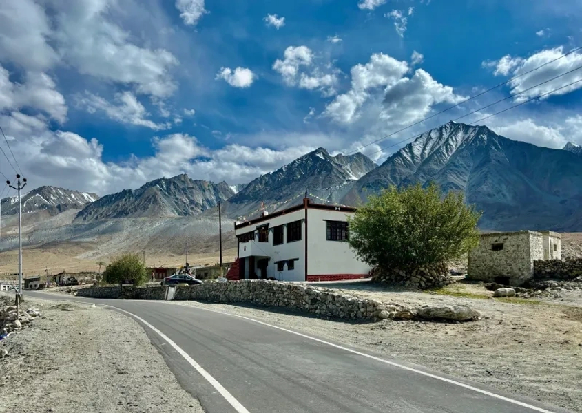 Beautiful view of Mountains from Pangong Homestay