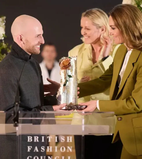 Her Royal Highness The Princess of Wales and Laura Weir present Patrick McDowell with The Queen Elizabeth II Award