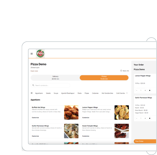 A website interface mockup.