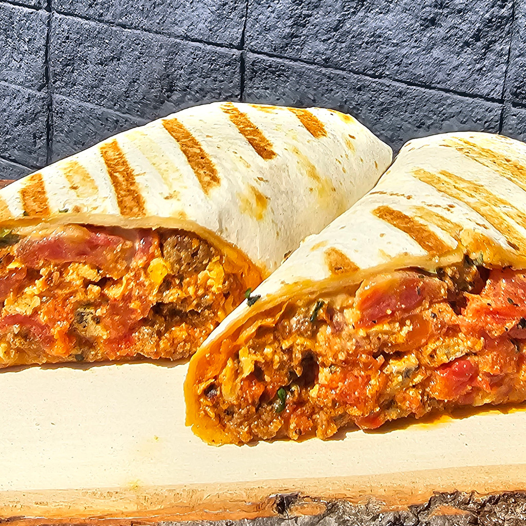 Image-Soujuk (Armenian Chorizo) Tomato Omelet Burrito
