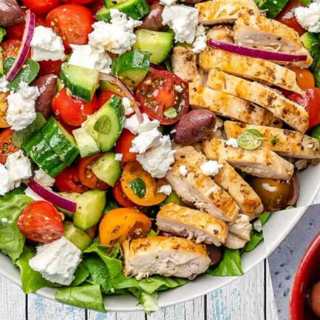 Image-Grilled Chicken Over Greek Salad