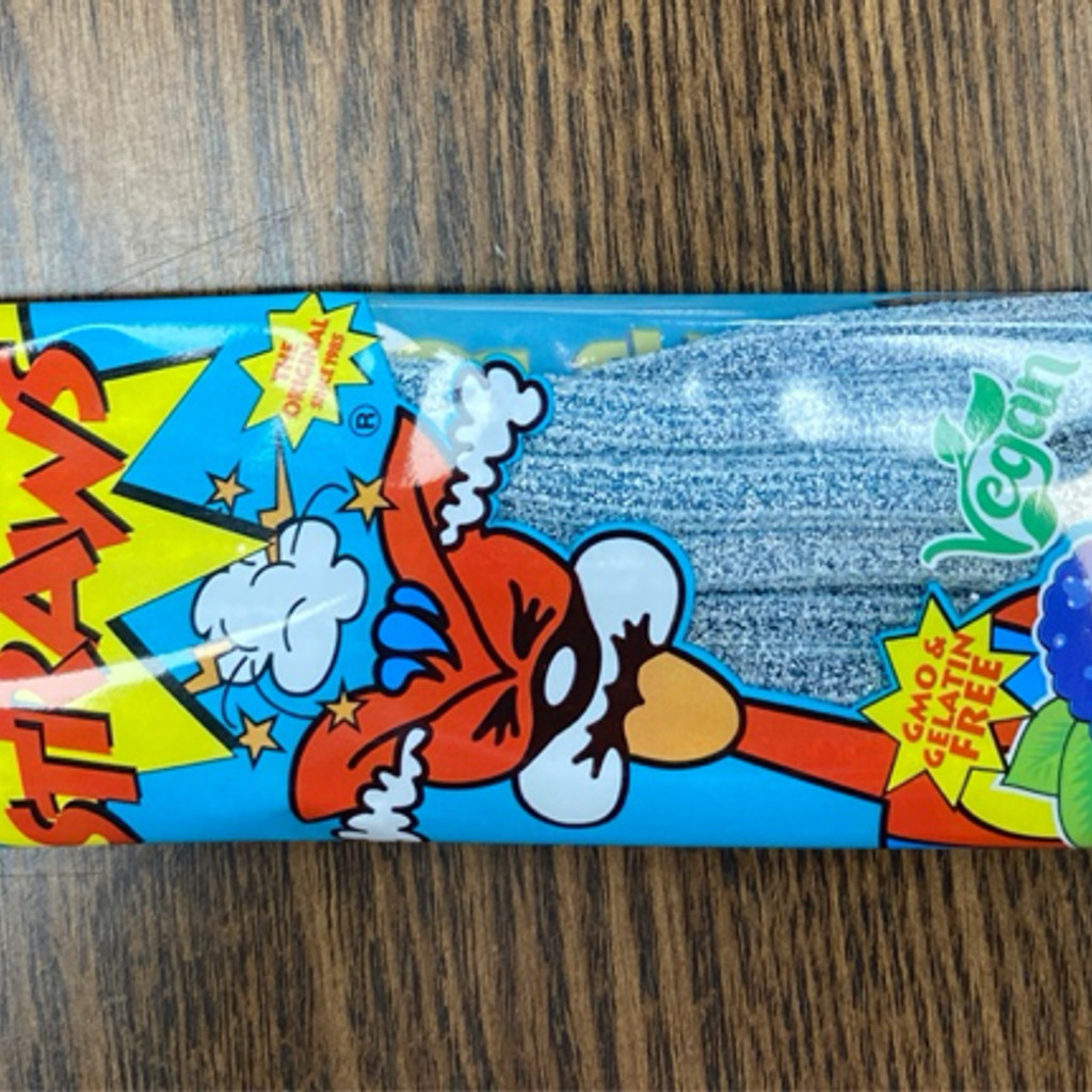 Image-Sour Power Straws - Blue Raspberry