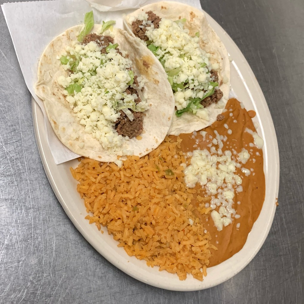 Image-3. Two Tacos with Rice & Beans