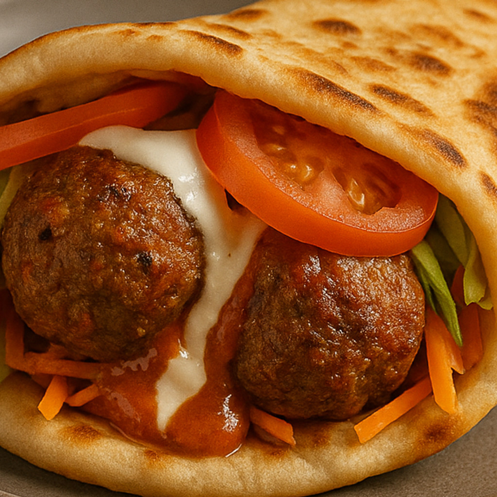 Image-Meatball Naan Roll