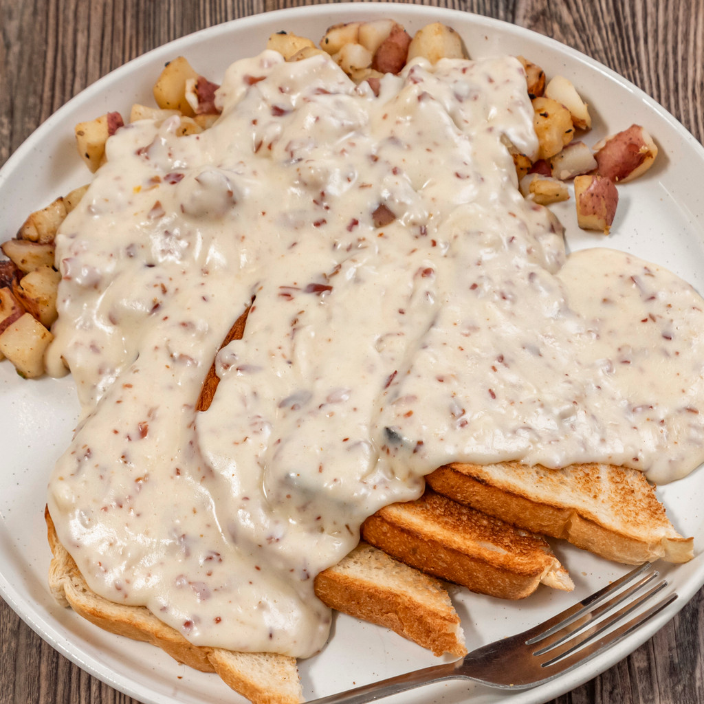 Image-Cream Chipped Beef with Home Fries & Toast