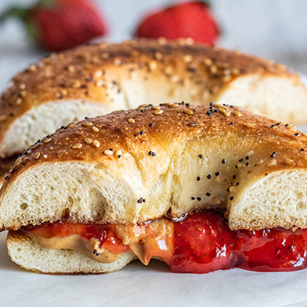 Image-Bagel With Peanut butter & Jelly