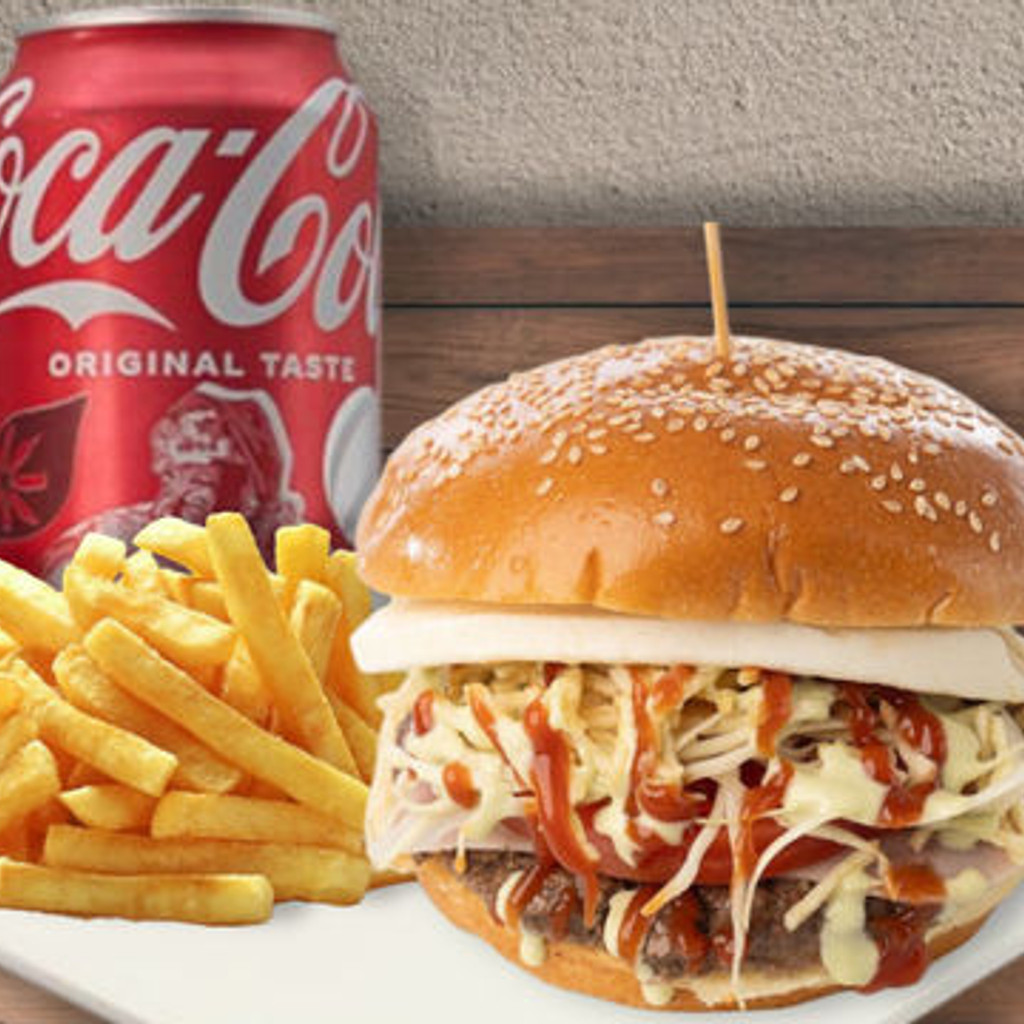 Image-Hamburguesa + Papas Fritas + Soda Gratis