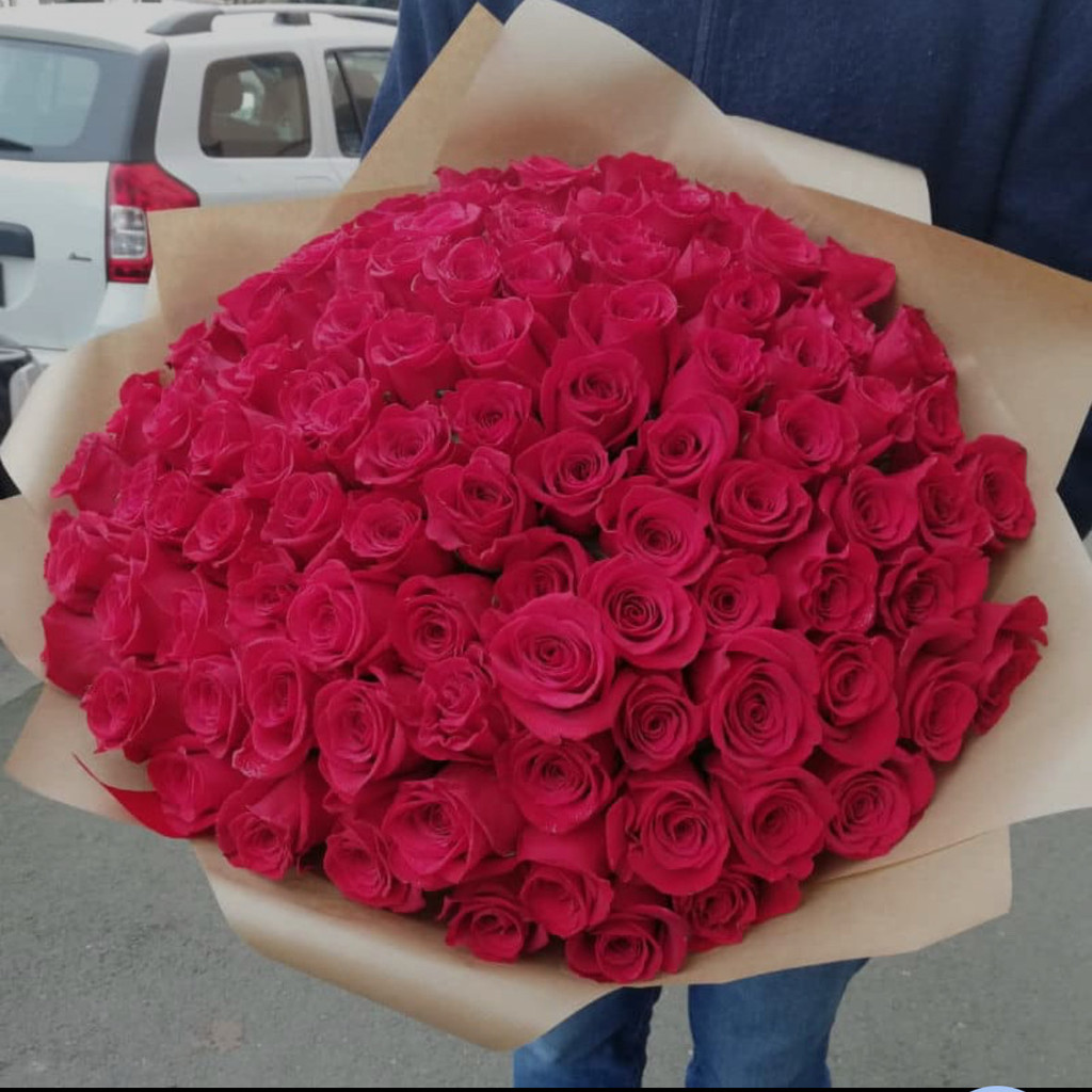 Image-Pink Rose Bouquet - 100 Stems
