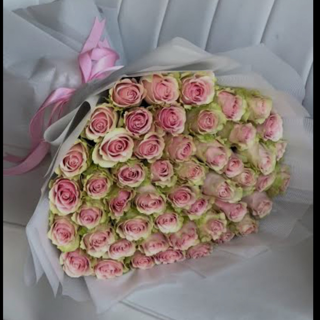Image-Pink Rose Bouquet - 50 Stems