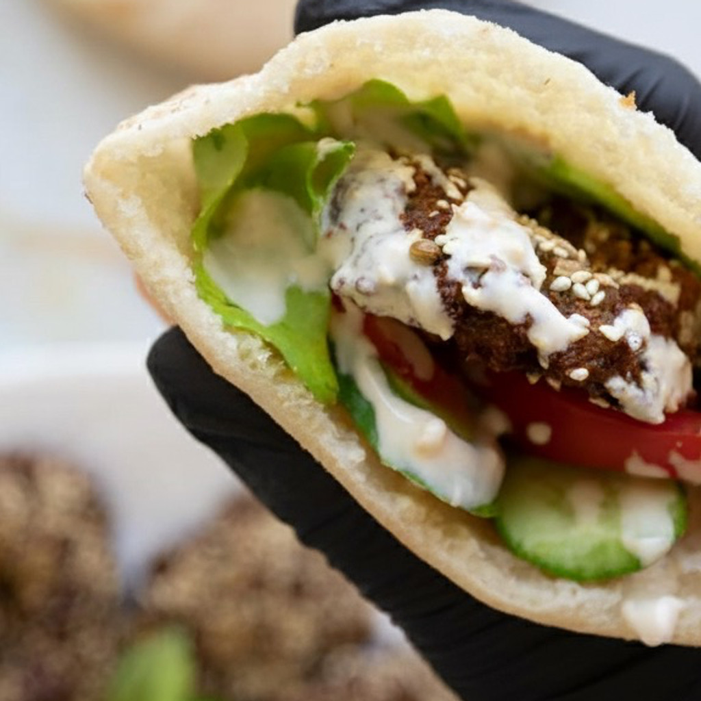 Image-Falafel sandwich (baladi bread)