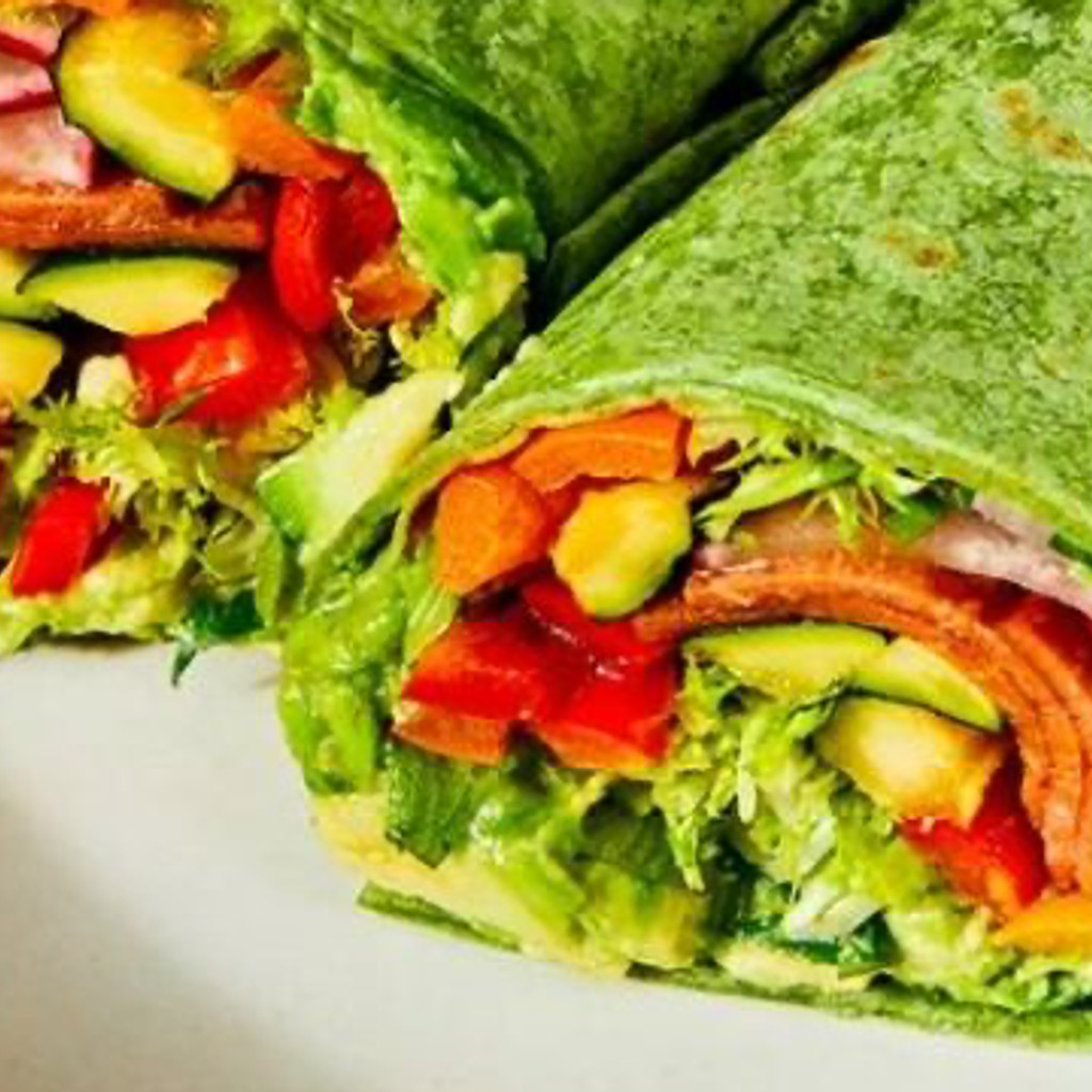 Image-Hummus & Plant Based Bacon Wrap