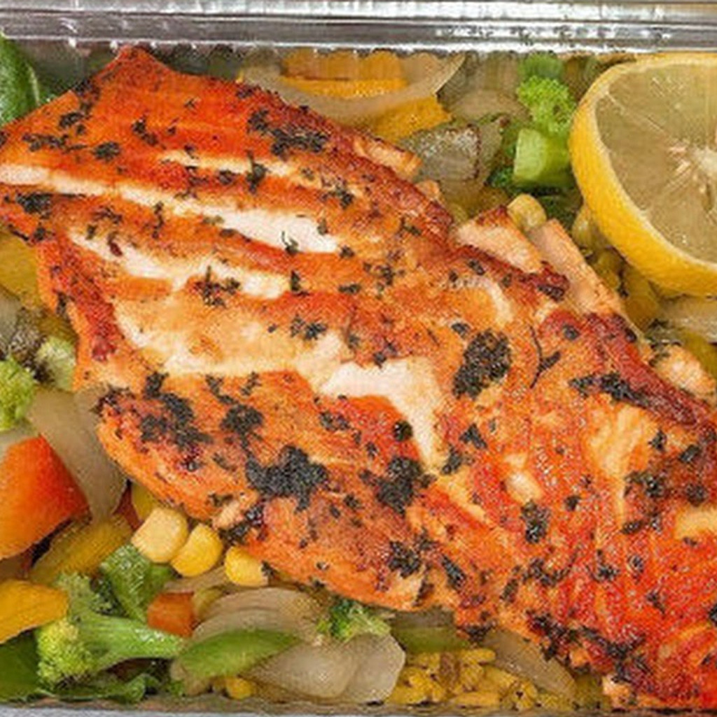 Image-Salmon Over Rice