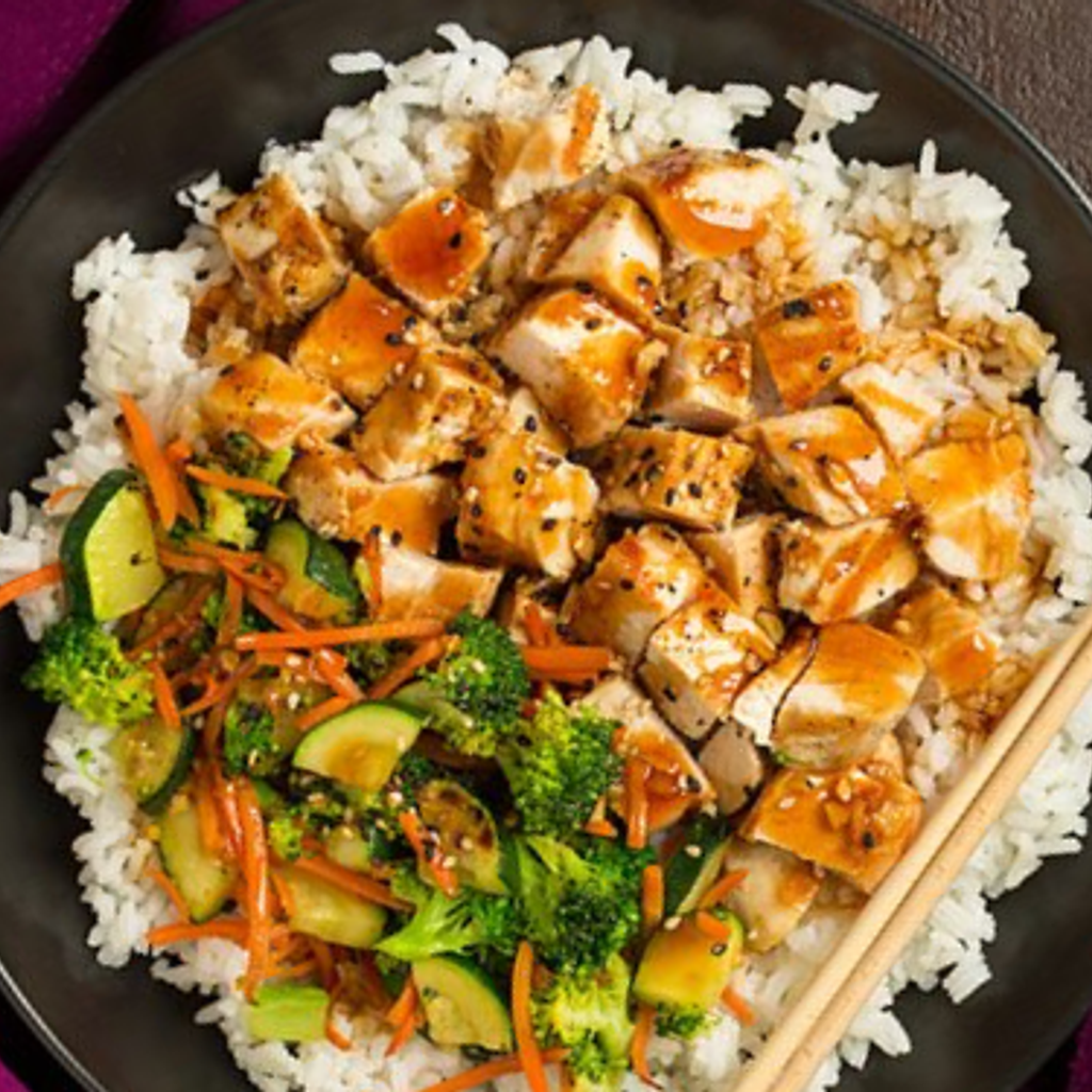 Image-Grilled Chicken Over Rice Platter