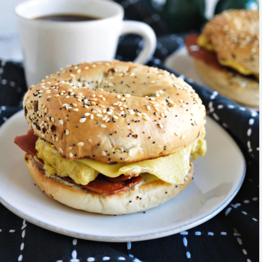 Image-Vegan Bacon, Egg, and Cheese Sandwich