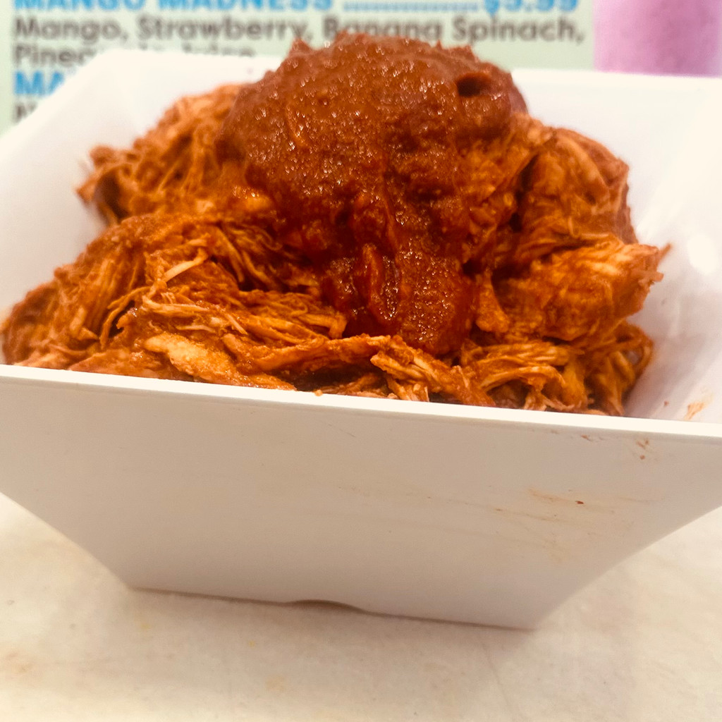 Image-Chicken mole over rice