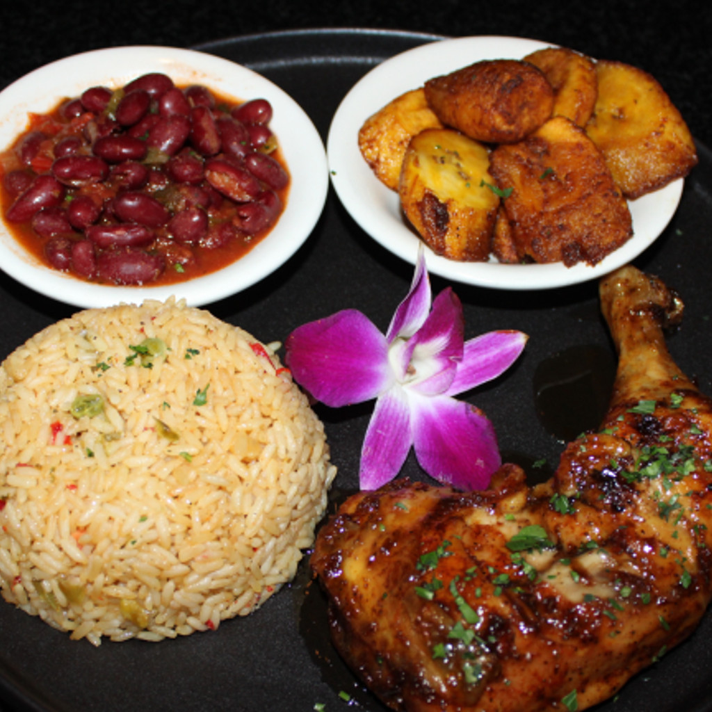 Image-Honey Jerk Chicken W Rice Beans and Plantains