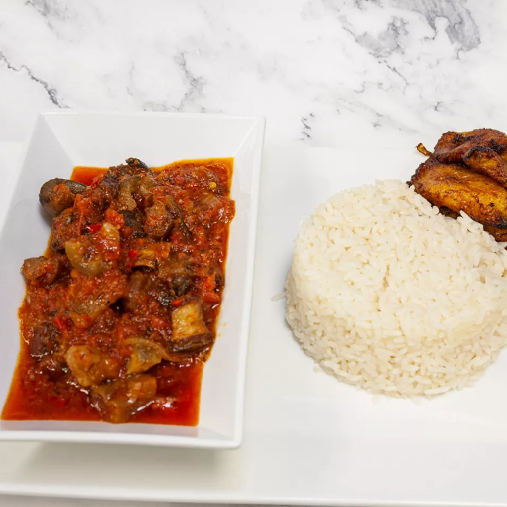 Image-Rice & Ofada Red Stew