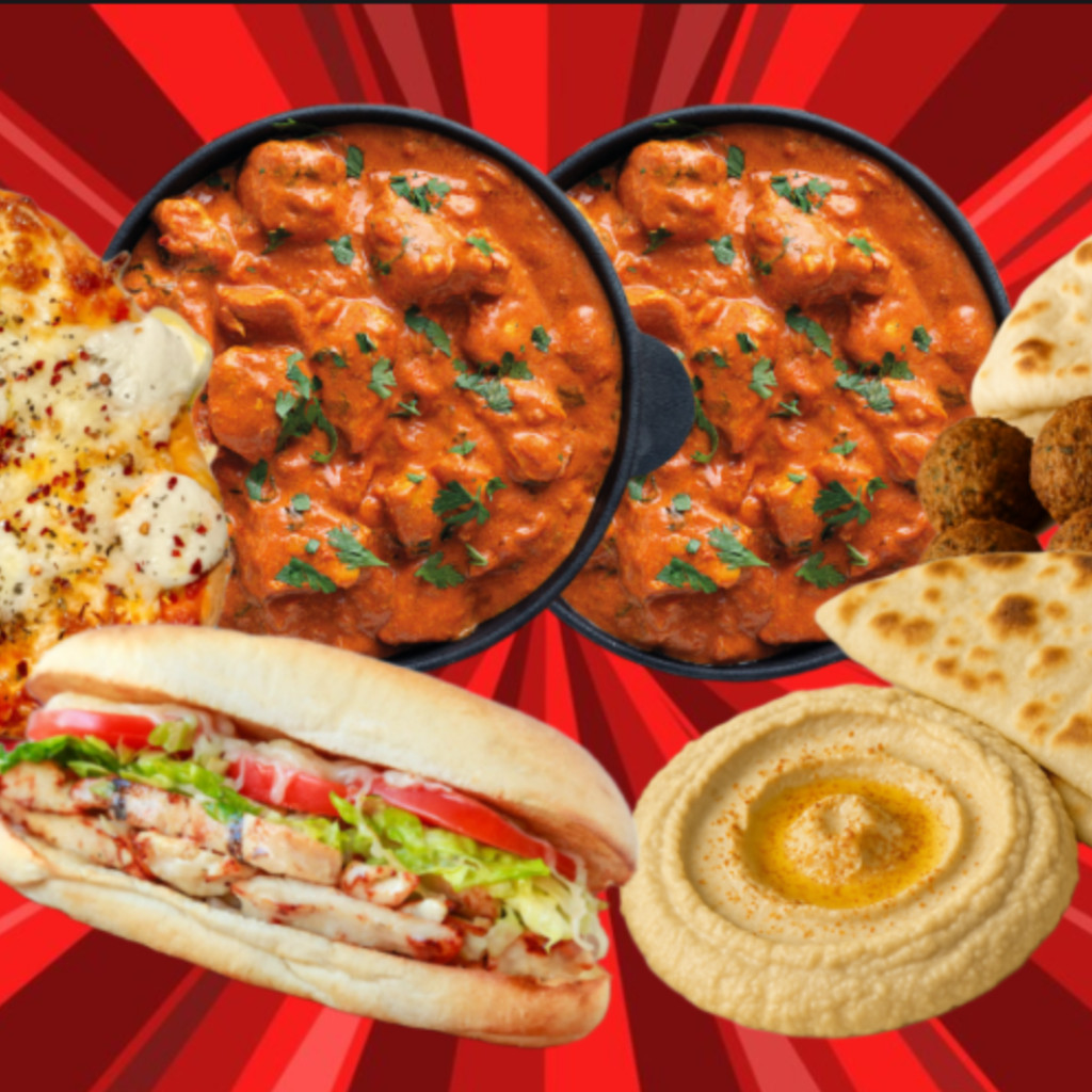 Image-Value Meal #15 – 2 Curries, Falafel or Hummus, 6" Sub, Naanza