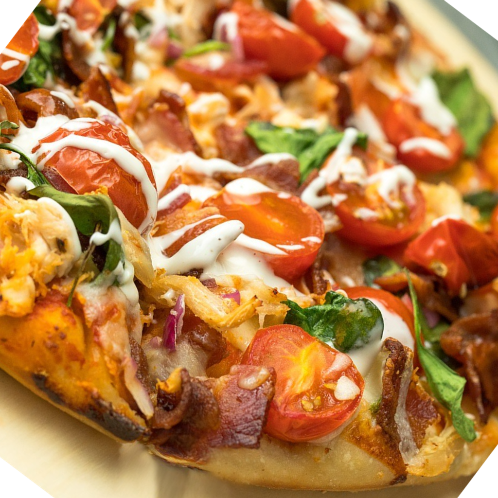 Image-American grilled chicken pizza