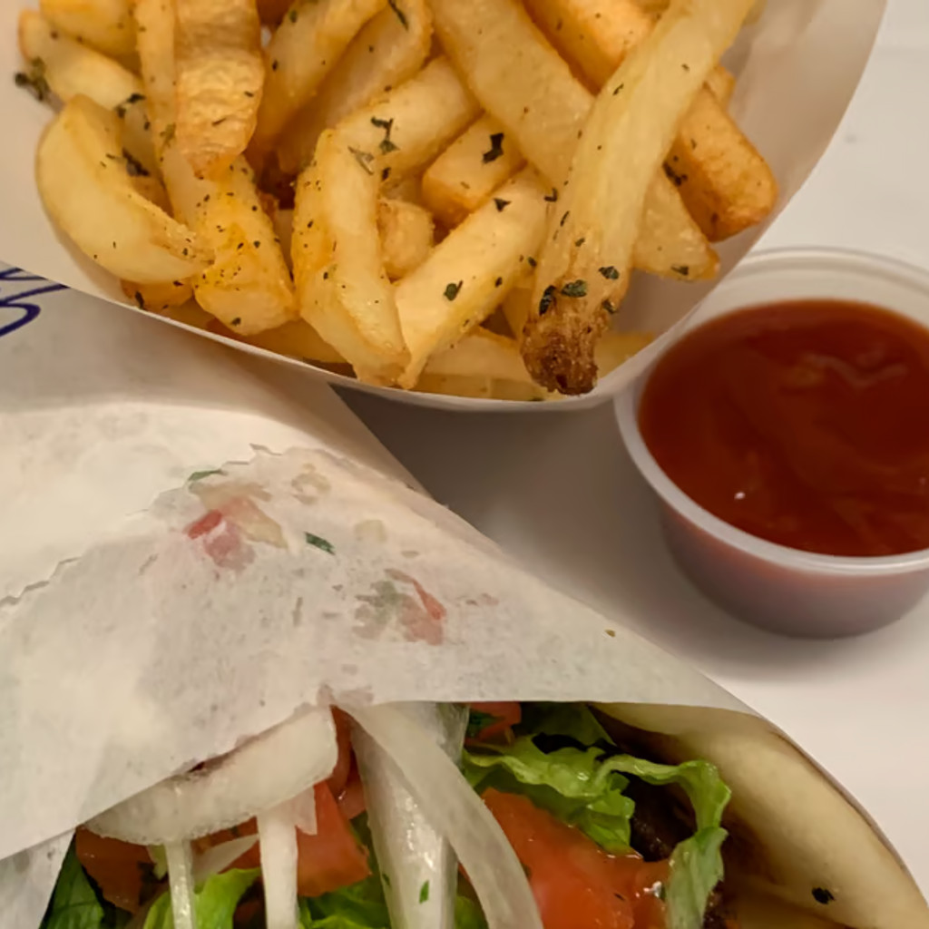Image-Greek fries & medium soda