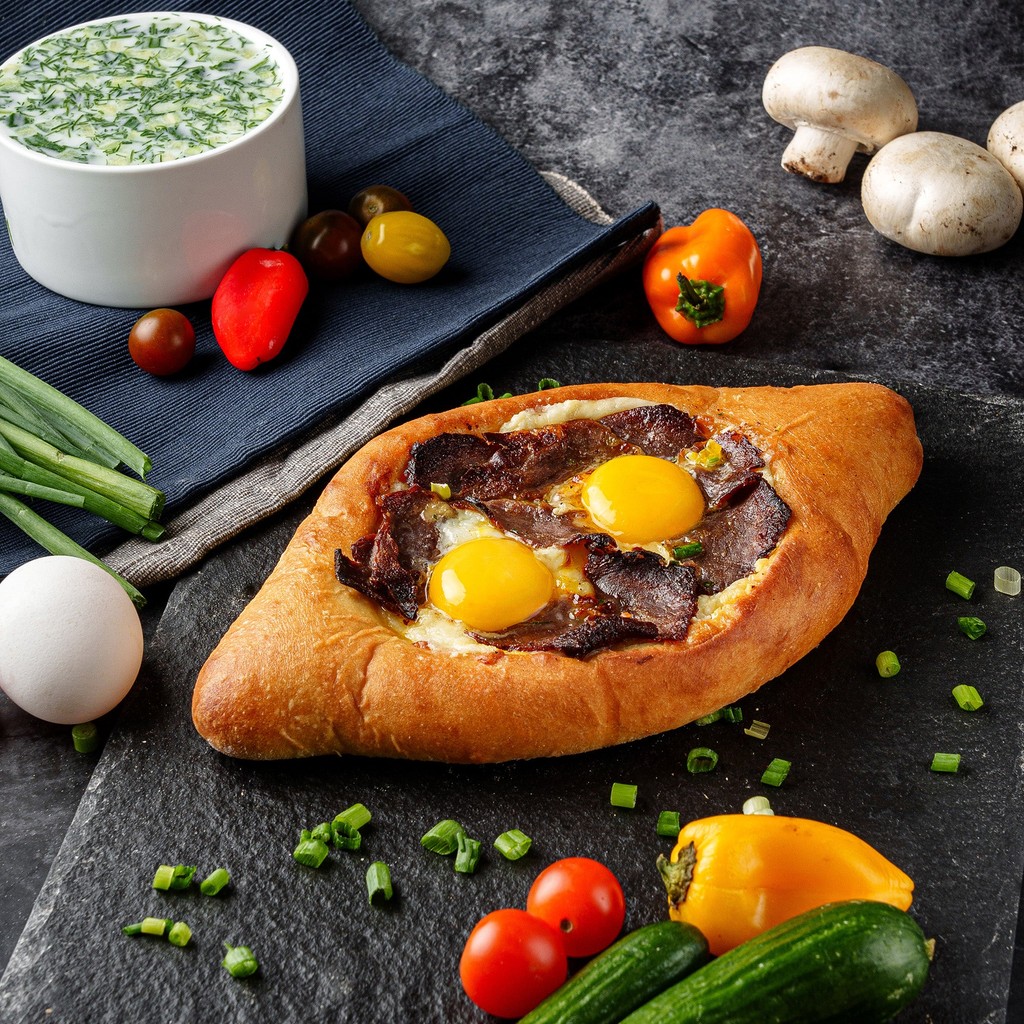 Image-Ajarski Khachapuri with Basturma