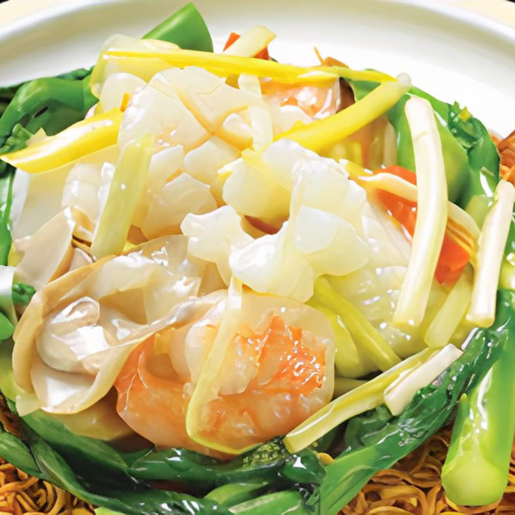 Image-701 Pan Seared Crispy Noodle w/ Mixed Seafood 海鮮煎兩面黃