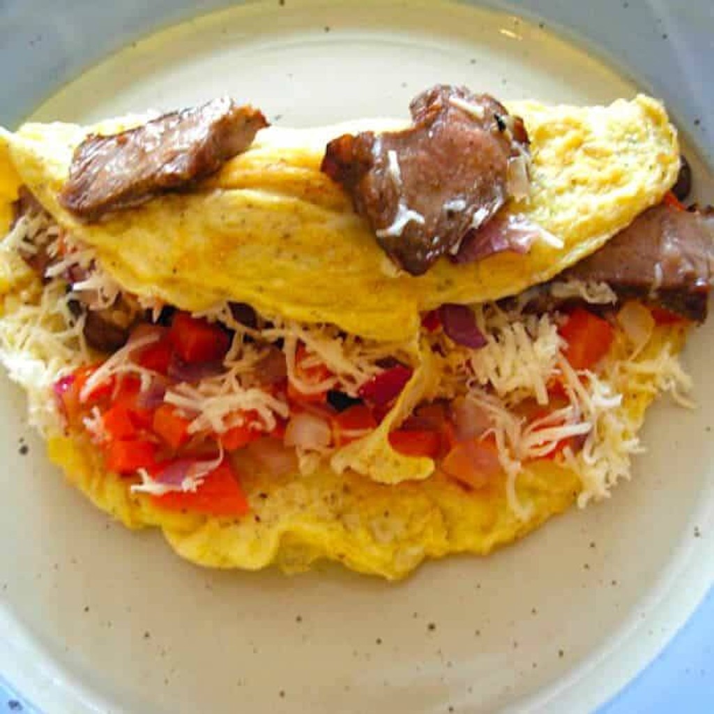 Image-Steak and Cheese Omelet Platter